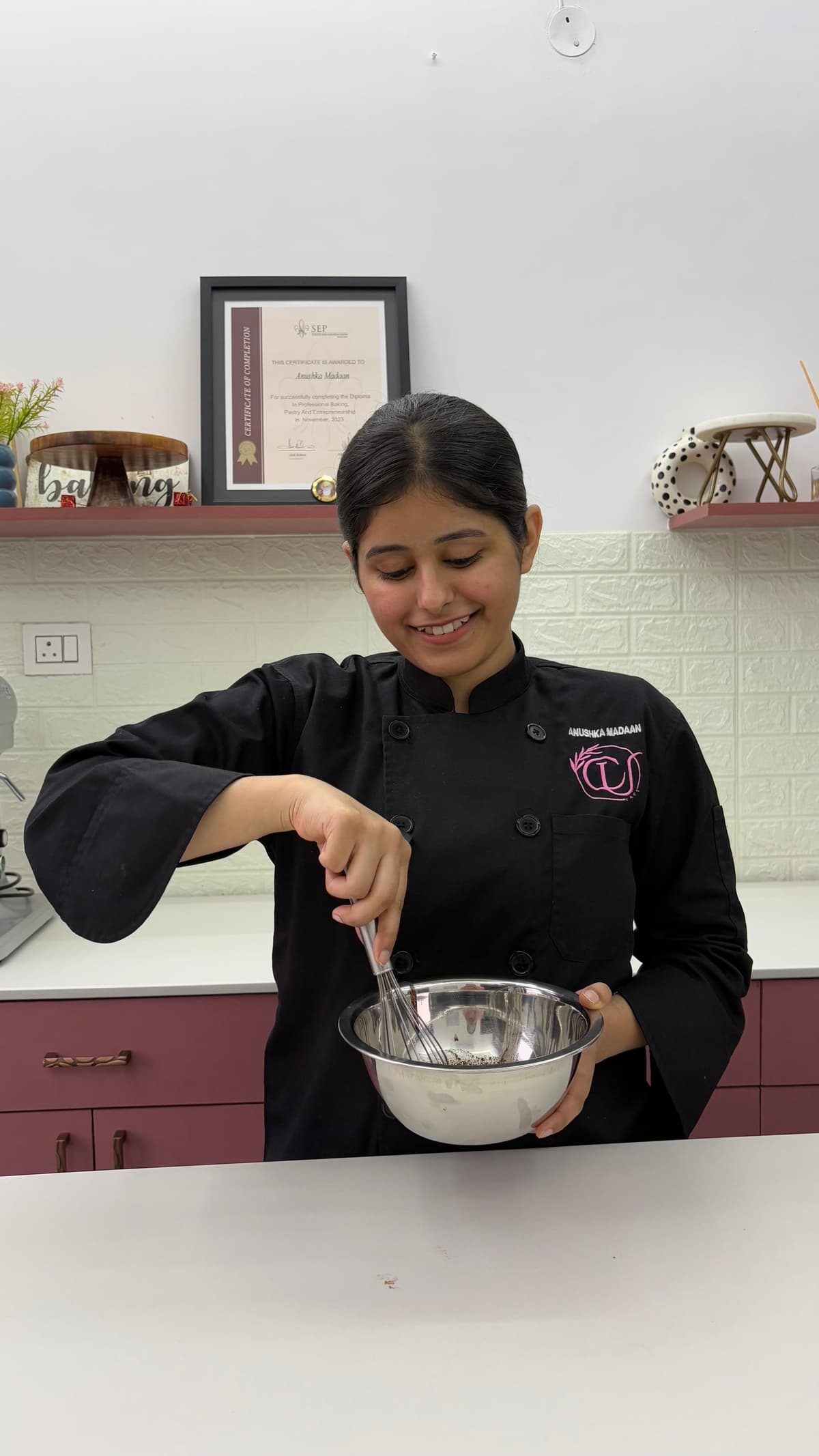 Chef Anushka Madaan teaching baking