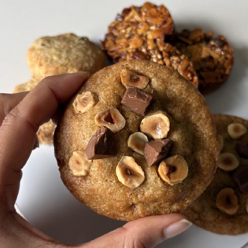 Handmade hazelnut chocolate chip cookies from Crème It Up Chandigarh